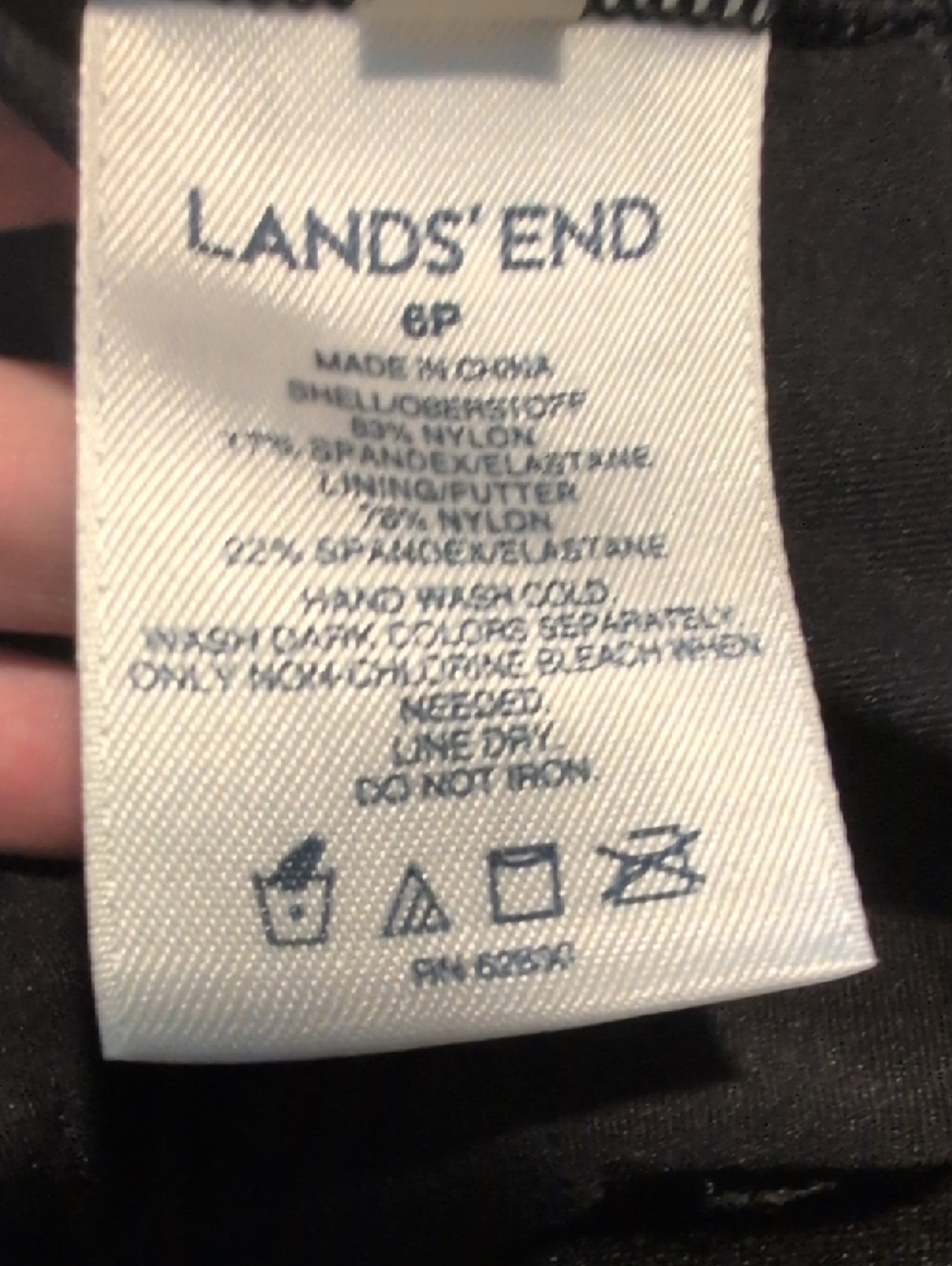 Lands' End Black V-Neck Racerback Swim Top - Picture 2 of 3